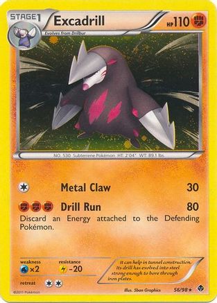 [PKM-R] Excadrill (56/98) (Cosmos Holo) (Blister Exclusive) [Black & White: Emerging Powers]