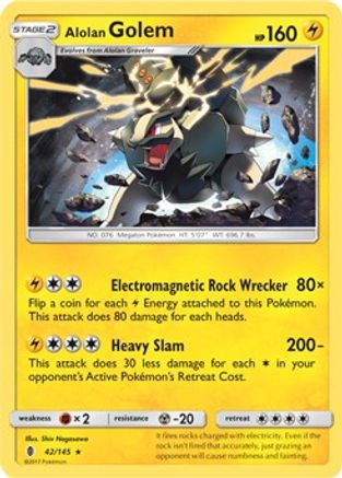 [PKM-R] Alolan Golem (42/145) (Cosmos Holo) (Blister Exclusive) [Sun & Moon: Guardians Rising]