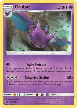 [PKM-R] Crobat (56/149) (Cosmos Holo) (Blister Exclusive) [Sun & Moon: Base Set]