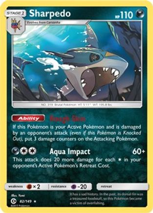 [PKM] Sharpedo (82/149) (Cosmos Holo) (Blister Exclusive) [Sun & Moon: Base Set]