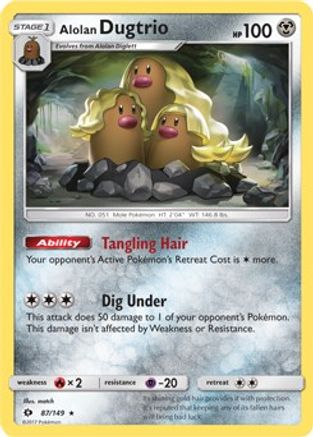 [PKM] Alolan Dugtrio (87/149) (Cosmos Holo) (Blister Exclusive) [Sun & Moon: Base Set]