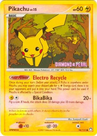 [PKM-R] Pikachu (94/123) [Burger King Promos: 2008 Collection]