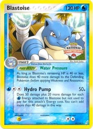[PKM] Blastoise (14/100) (National Championship Promo) [EX: Crystal Guardians]