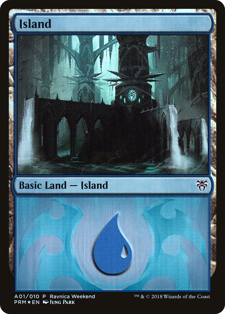 {B}[PA PRWK A01] Island (A01) [Ravnica Allegiance Ravnica Weekend]