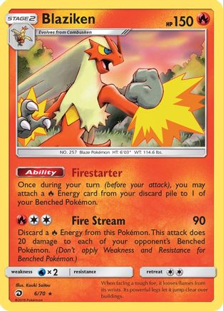 [PKM-R] Blaziken (6/70) [Sun & Moon: Dragon Majesty]