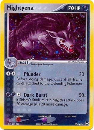 [PKM] Mightyena (18/108) (Theme Deck Exclusive) [EX: Power Keepers]