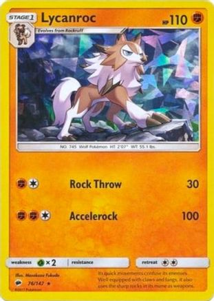 [PKM] Lycanroc (76/147) (Theme Deck Exclusive) [Sun & Moon: Burning Shadows]