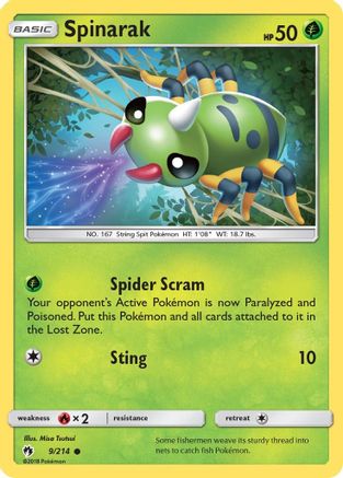 [PKM] Spinarak (9/214) [Sun & Moon: Lost Thunder]