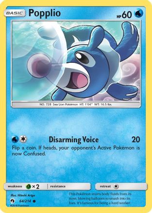 [PKM] Popplio (64/214) [Sun & Moon: Lost Thunder]