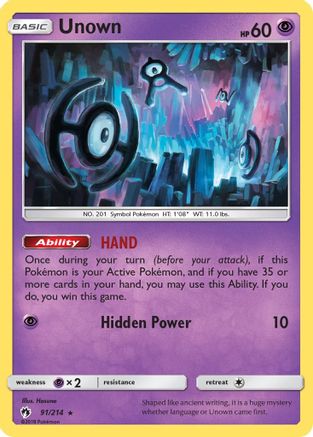 [PKM] Unown (91/214) [Sun & Moon: Lost Thunder]