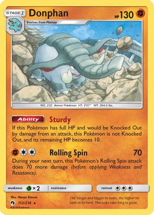[PKM] Donphan (112/214) [Sun & Moon: Lost Thunder]