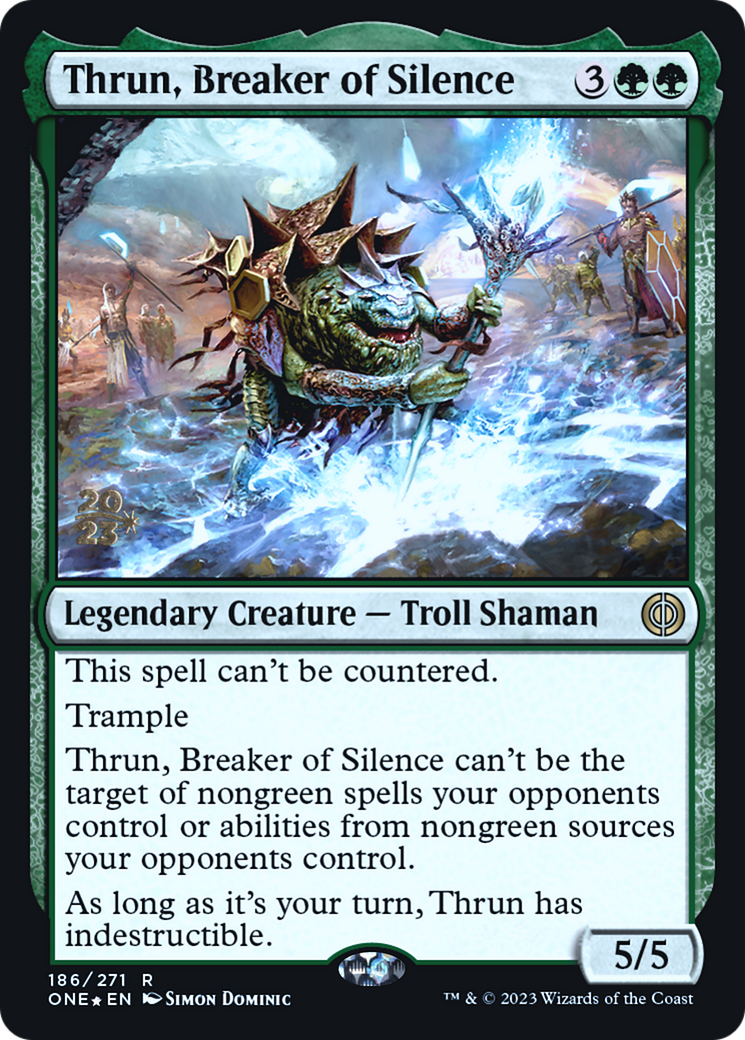 {R} Thrun, Breaker of Silence [Phyrexia: All Will Be One Prerelease Promos][PR ONE 186]