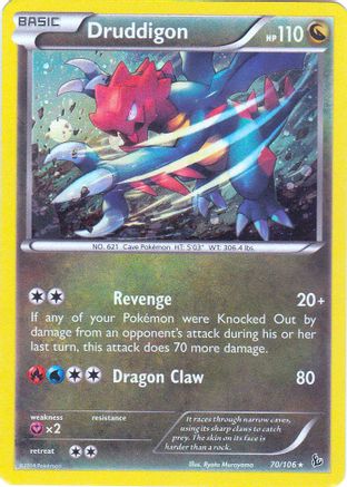 [PKM-R] Druddigon (70/106) (Cosmos Holo) (Blister Exclusive) [XY: Flashfire]