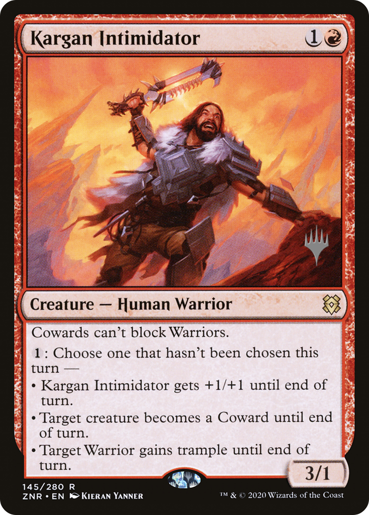 {R} Kargan Intimidator (Promo Pack) [Zendikar Rising Promos][PP ZNR 145]