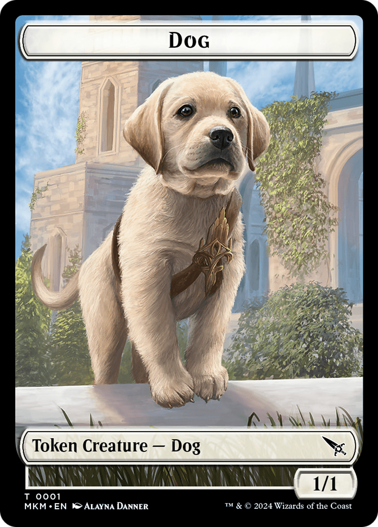 {T} Dog Token [Murders at Karlov Manor Tokens][TMKM 001]