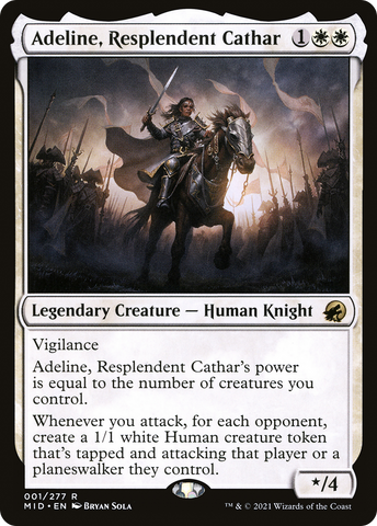 {R} Adeline, Resplendent Cathar [Innistrad: Midnight Hunt][MID 001]