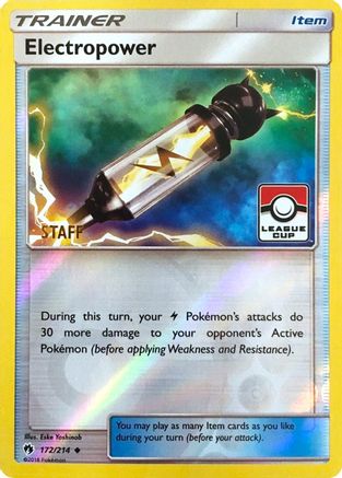 [PKM] Electropower (172/214) (League Promo Staff) [Sun & Moon: Lost Thunder]