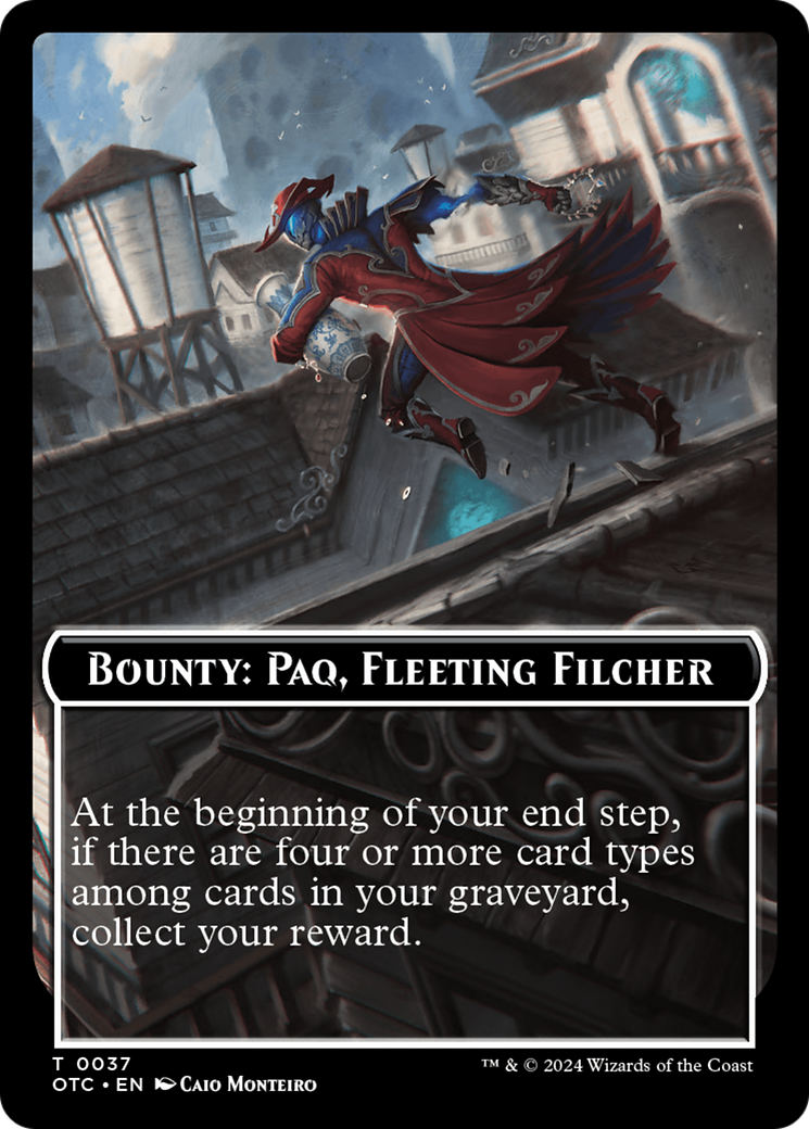 {T} Bounty: Paq, Fleeting Filcher // Bounty Rules Double-Sided Token [Outlaws of Thunder Junction Commander Tokens][TOTC 037]