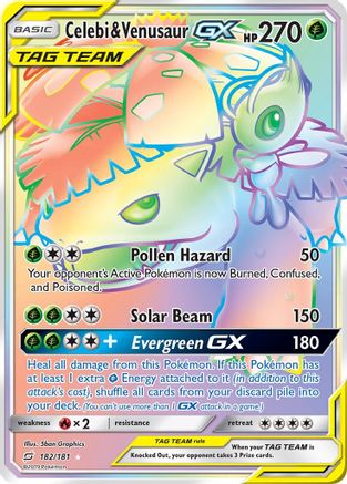 [PKM-R] Celebi & Venusaur GX (182/181) [Sun & Moon: Team Up]