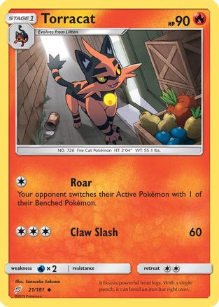 [PKM] Torracat (21/181) [Sun & Moon: Team Up]