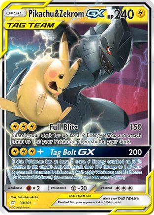 [PKM] Pikachu & Zekrom GX (33/181) [Sun & Moon: Team Up]
