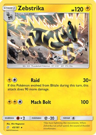 [PKM] Zebstrika (45/181) [Sun & Moon: Team Up]