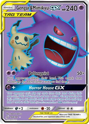 [PKM] Gengar & Mimikyu GX (164/181) [Sun & Moon: Team Up]