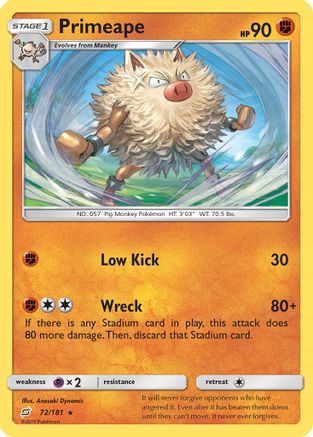 [PKM-R] Primeape (72/181) [Sun & Moon: Team Up]