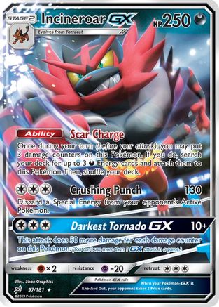 [PKM] Incineroar GX (97/181) [Sun & Moon: Team Up]