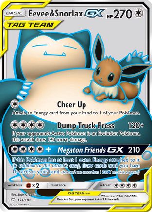 [PKM] Eevee & Snorlax GX (171/181) [Sun & Moon: Team Up]
