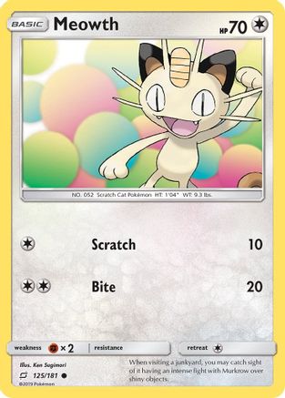 [PKM-C] Meowth (125/181) [Sun & Moon: Team Up]