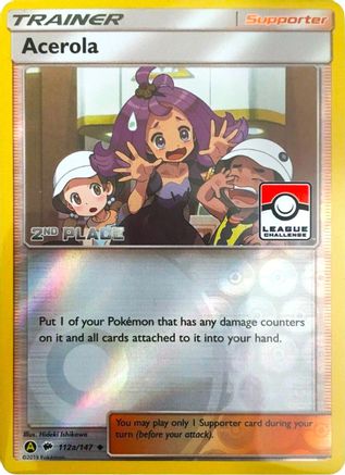 [PKM] Acerola (112a/147) (League Promo 2nd Place) [Sun & Moon: Burning Shadows]