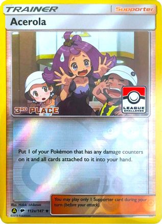 [PKM] Acerola (112a/147) (League Promo 3rd Place) [Sun & Moon: Burning Shadows]