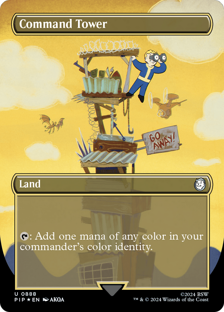 {C} Command Tower (Borderless) (Surge Foil) [Fallout][PIP 888]