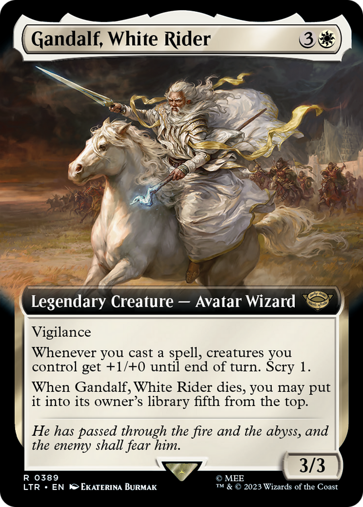 {R} Gandalf, White Rider (Extended Art) [The Lord of the Rings: Tales of Middle-Earth][LTR 389]