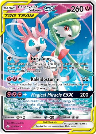 [PKM] Gardevoir & Sylveon GX (130/214) [Sun & Moon: Unbroken Bonds]