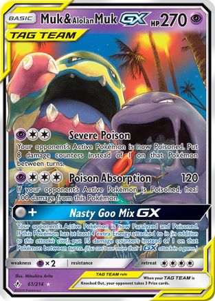 [PKM-R] Muk & Alolan Muk GX (61/214) [Sun & Moon: Unbroken Bonds]