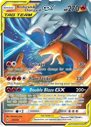 [PKM-R] Reshiram & Charizard GX (20/214) [Sun & Moon: Unbroken Bonds]