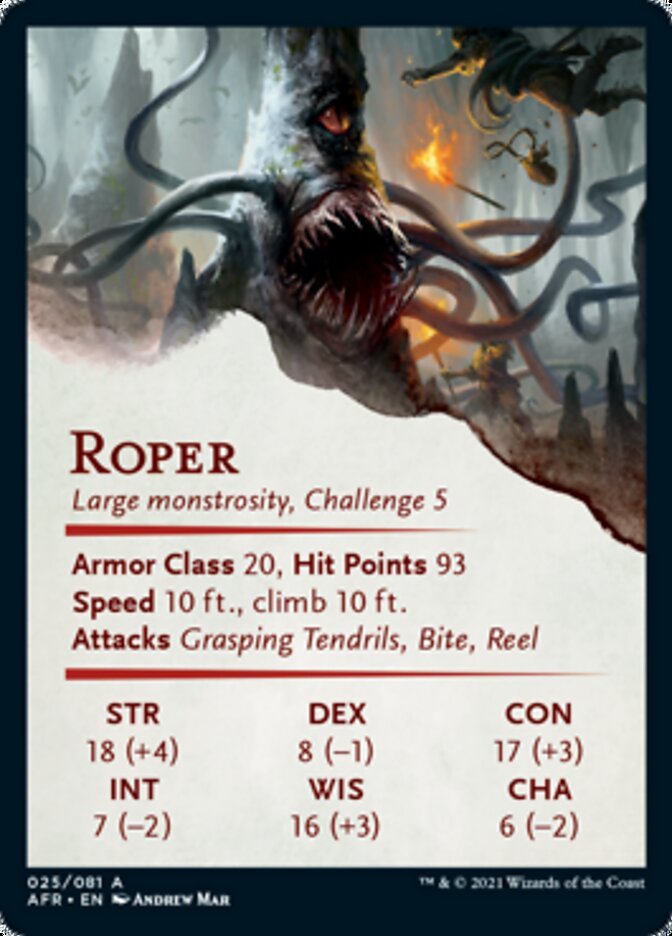 {A} Roper Art Card (Gold-Stamped Signature) [Dungeons & Dragons: Adventures in the Forgotten Realms Art Series][GS AAFR 025]