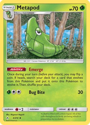 [PKM] Metapod (3/214) [Sun & Moon: Unbroken Bonds]
