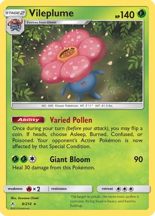 [PKM] Vileplume (8/214) [Sun & Moon: Unbroken Bonds]