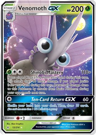 [PKM-R] Venomoth GX (12/214) [Sun & Moon: Unbroken Bonds]