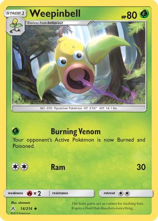 [PKM] Weepinbell (14/214) [Sun & Moon: Unbroken Bonds]