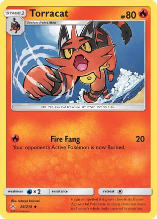 [PKM-C] Torracat (28/214) [Sun & Moon: Unbroken Bonds]