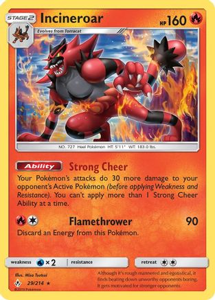 [PKM-R] Incineroar (29/214) [Sun & Moon: Unbroken Bonds]