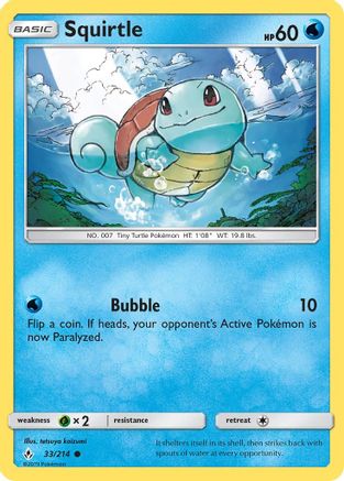 [PKM] Squirtle (33/214) [Sun & Moon: Unbroken Bonds]