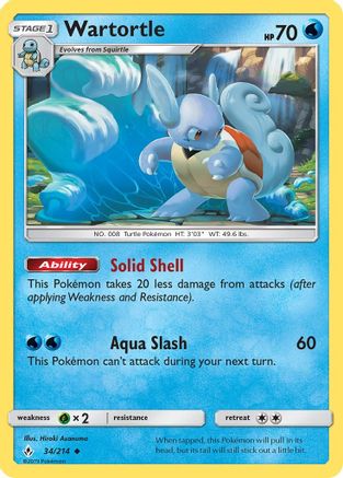 [PKM-C] Wartortle (34/214) [Sun & Moon: Unbroken Bonds]