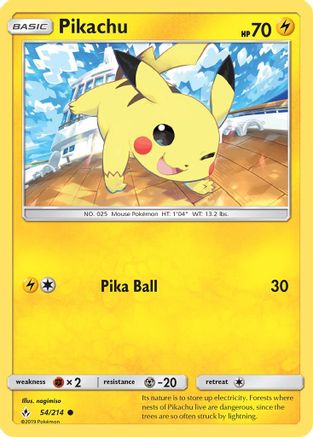 [PKM] Pikachu (54/214) [Sun & Moon: Unbroken Bonds]