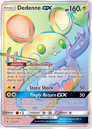 [PKM] Dedenne GX (219/214) [Sun & Moon: Unbroken Bonds]