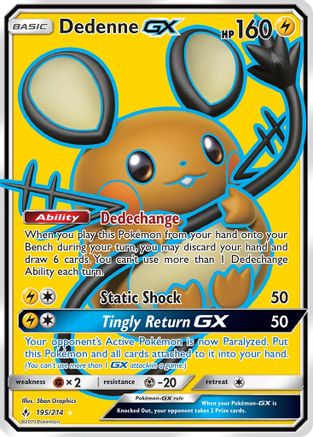 [PKM] Dedenne GX (195/214) [Sun & Moon: Unbroken Bonds]
